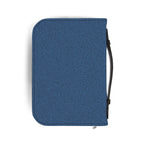 blue Isaiah 68 Bible cover with black handle and zipper